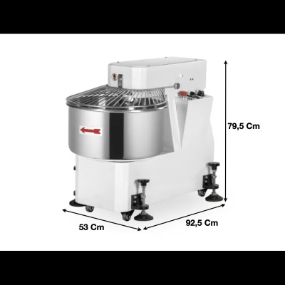 Pétrin à spirale avec tête fixe 1 vitesse 50 L